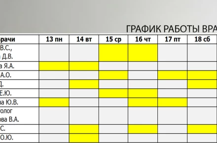 Расписание с 13.04.2026г - 19.04.2026г